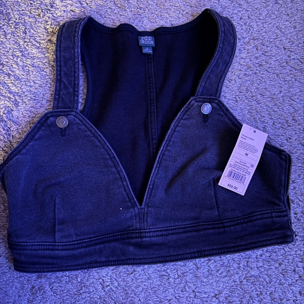 Wild Fable Black Denim Crop Top